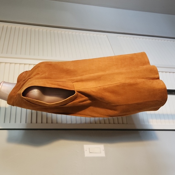 Vtg 70s Western Santa Fe Leather Company Suede Pullover Short Sleeve Medium - Picture 4 of 12